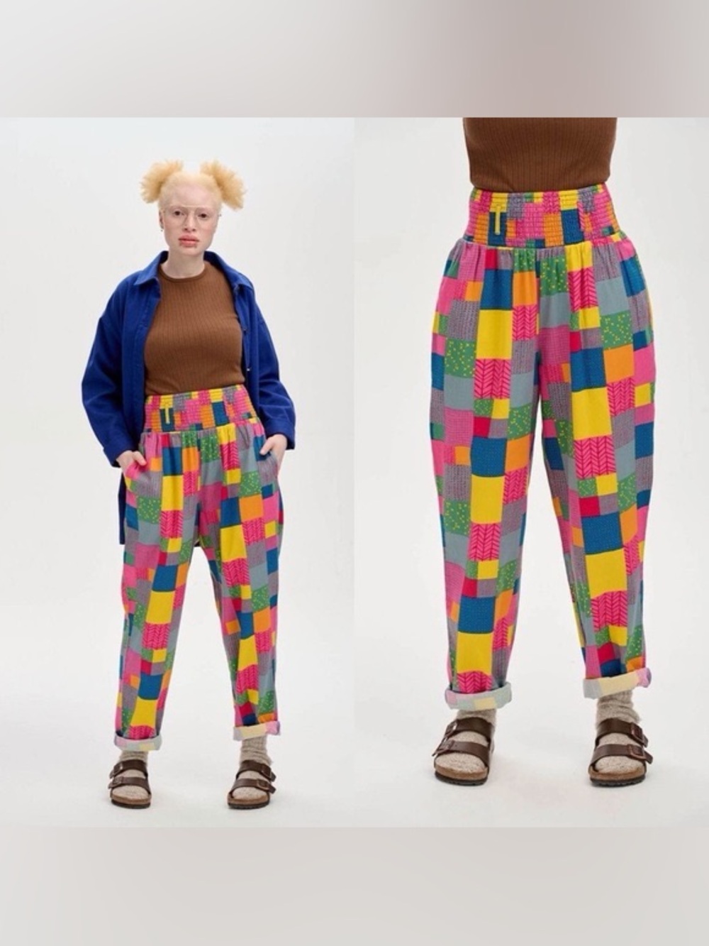 Lucy & Yak Alexa Organic Cotton Trousers Perrie Patchwork Print